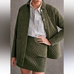 Sezane Will Jacket Khaki Velvet